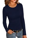 Womens Ribbed Navy Blue Sweater