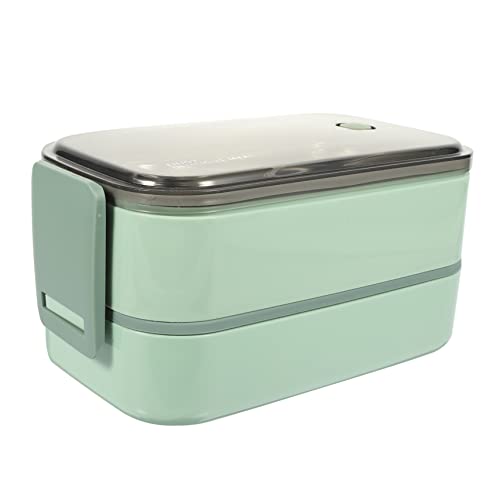 MUELODSIC Fiambrera Portátil Inoxidable Doble Capa Caja Térmica Reutilizable para Adultos para Trabajo y Escuela con Tapa Sellada y Diseño Resistente