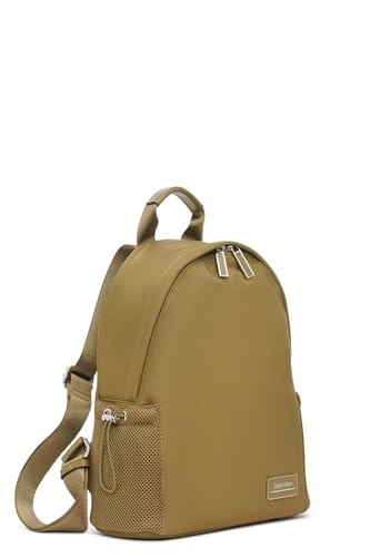 Image of Calvin Klein Women's Jessie Organizational Backpack for Women - Nylon Water-Resistant Backpack, 5 Pockets, Olive Branch, One Size
