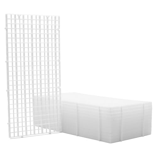 LINLAN 12 Pieces 5.9x11.8in (15X30cm) Aquarium Grid Plastic, Fish Tank Divider, Egg Crate for DIY Filtration and Bottom Protection in Aquascaping (White-No Accessories)