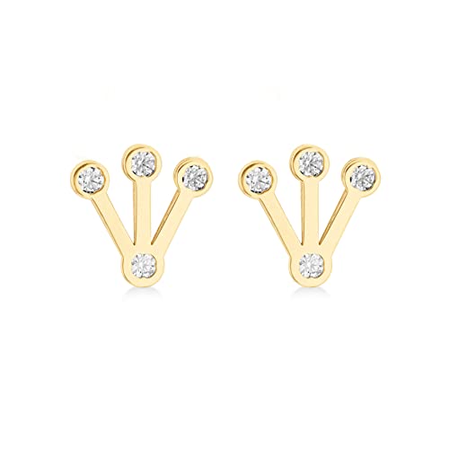 Clous couronne or jaune 9 ct Carissima boucles d'oreilles femme oxyde de zirconium