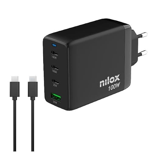 Nilox Ładowarka ścienna NXGANUSBC100 czarna - Marka EAN: 8431775035669