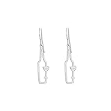 ♥ Material ♥ : Edelstahl Daesar Ohrringe Hängend Indisch Silber Weinflasche und Becher Ohrringe Damen Nickelfrei