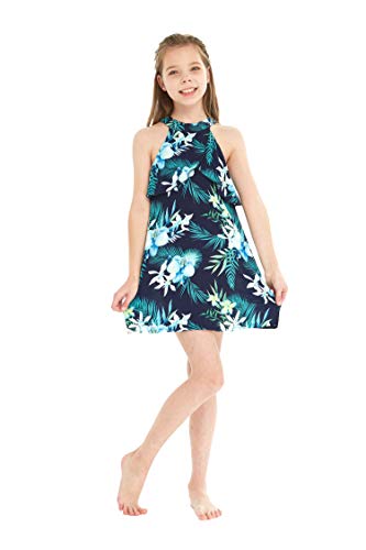 Image of Family Matching Hawaiian Clothes, Orchid Breeze Navy | Lightweight 100% rayon • Family matching outfits • Beach vacations • Luaus • Cruises • Family photos