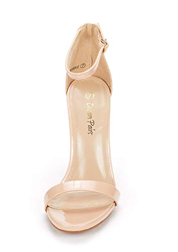 Dream Pairs Women's Karrie Nude Pat High Stiletto Pump Heeled Sandals Size 7 B(M) Us #TOP1