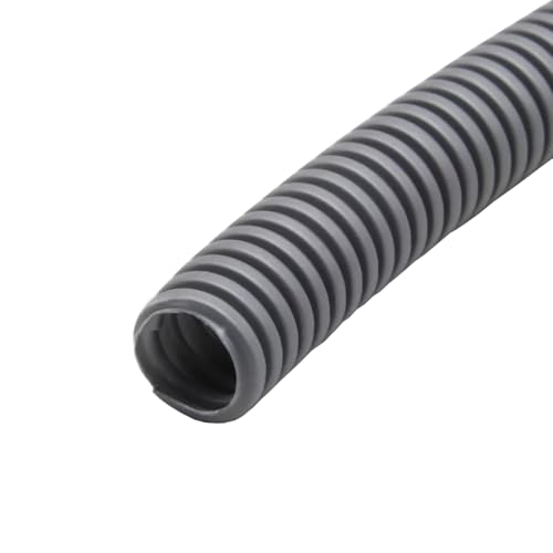 MOCNT Gaine Câbles Électriques Voiture Ondulée Flexible Protection Cache Fermé Tuyau Fil Isolante Conduit Tube Rangement Câble Gris Extérieur 25mm Long 5 Mètres