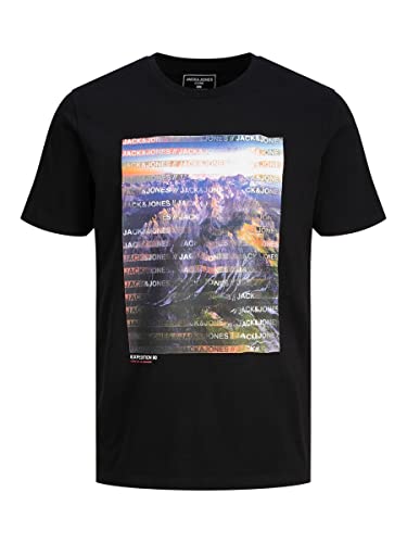Jack & Jones JCOTOM Tee SS Crew Neck FST T-Shirt, Noir, S Homme