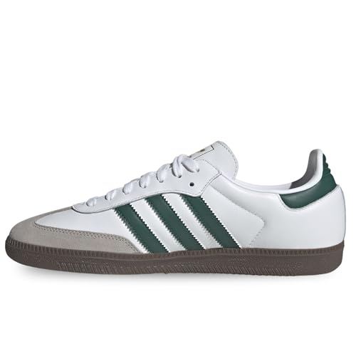 Image of adidas Samba OG Men's Shoes, Cloud White /Collegiate Green /Clear Granite, Size 9