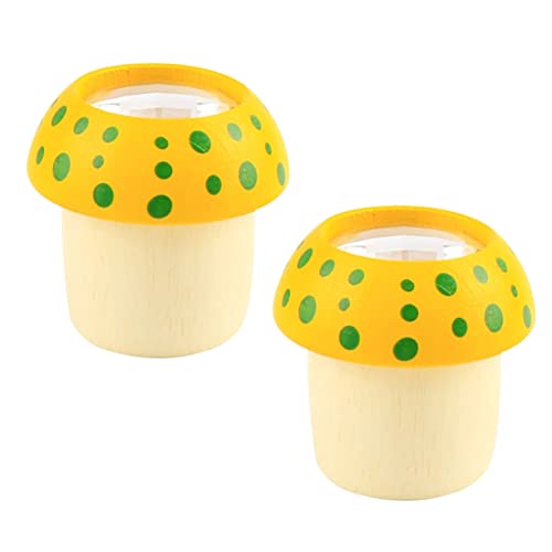 VANZACK 2Pcs Kaleidoscope Educational Wooden Mushroom Design Smooth Polished Finish Interactive Present for Inspire Curiosity and Imagination for Learning and Play