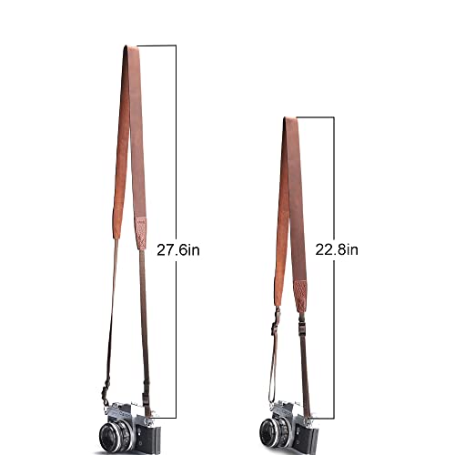 Canpis Crazy Horse Leather Camera Strap, Comfortable Vintage Camera Strap, Soft Adjustable Camera Neck Shoulder Strap For Photographers Women Men #TOP3