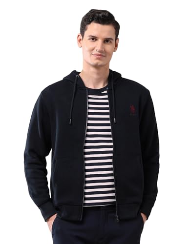 Image of U.S. Polo ASSN. Solid Regular Fit Sweatshirt for Men - Comfortable, Full Sleeves Men Sweatshirts