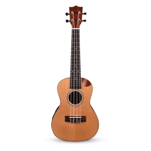 Image of Kadence UKCESH01C Concert 23 inch Electro Acoustic Ukulele | Spruce Wood | Built-in 2-Band EQ Preamp | Comes with Bag | Includes Learning Course | Natural
