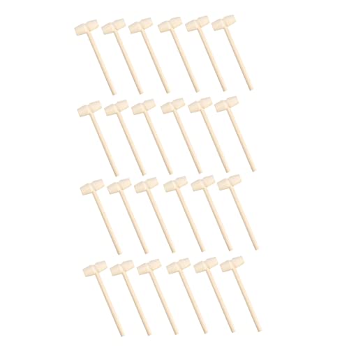 BESPORTBLE 24Pcs Mini Wooden Hammers for DIY Craft Parent Interactive Mallets Educational Grabbing for Boys Playtime