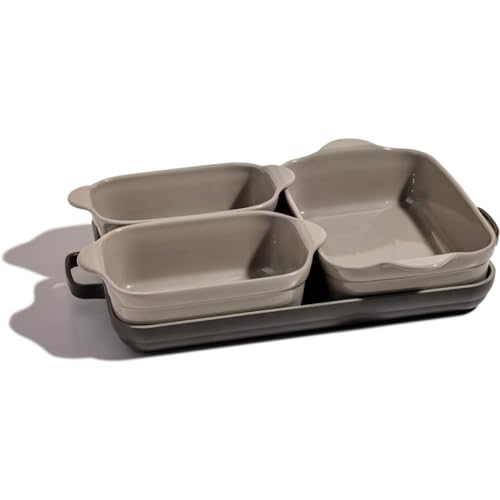 Our Place Bakeware Set | 5-Piece Ceramic Bakeware Collection with Stovetop-to-Oven Griddle Pan | PFAS-Free Non-Toxic Nonstick Pans, Oven Mat & Baking Dishes | Char