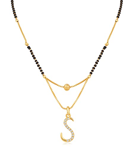 Sukkhi Glimmery Gold Plated Letter S Mangalsutra for Women (M101043) (B09QXH89D5) Amazon Price History, Amazon Price Tracker