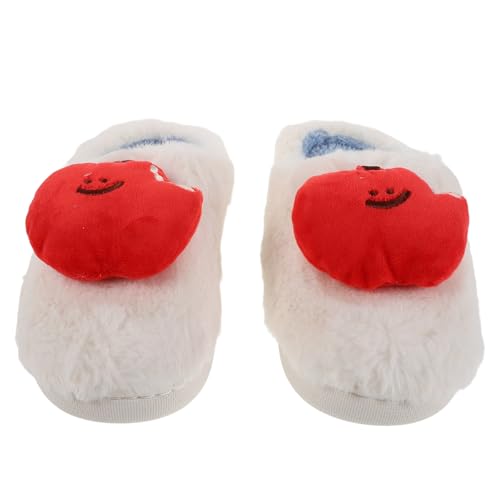 Chaussons peluche pomme intérieur : pantoufles d'hiver mignonnes, chaudes et confortables