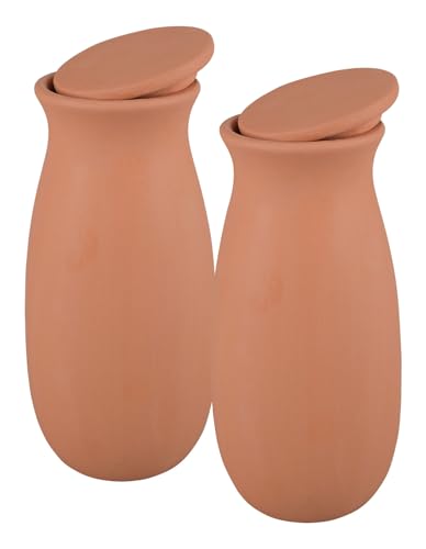 Kopp Rottenburg 2er-Pack Bewässerungshilfe aus Ton mit Deckel je 500 ml wassersparende Pflanzenbewässerung