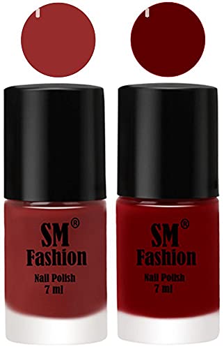 Image of Long Lasting Nail Polish | Nail Paint Combo 7 ml Each) - Set of 2 Jam-Dark Red