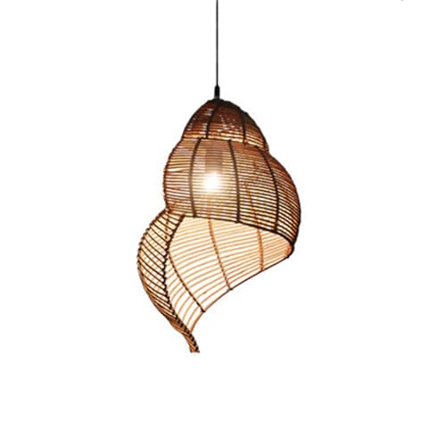 KXEcoLife Lámpara de Techo LED, lámpara de araña empotrada, lámpara Colgante de Mimbre para bistró, Ideal para Comedor, Sala de Estar, Dormitorio o Restaurante (Color café).