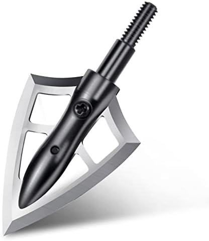 Neffadeque Broadheads 125 Grain Steel Fixed 2 Blades Hunting Broadhead Arrow Tips Archery Arrowhead for Compound Bow Crossbow Recurve,Pack of 6