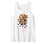 Off to Cause A Kerfuffle Bison Bicycle Funny Tank Top