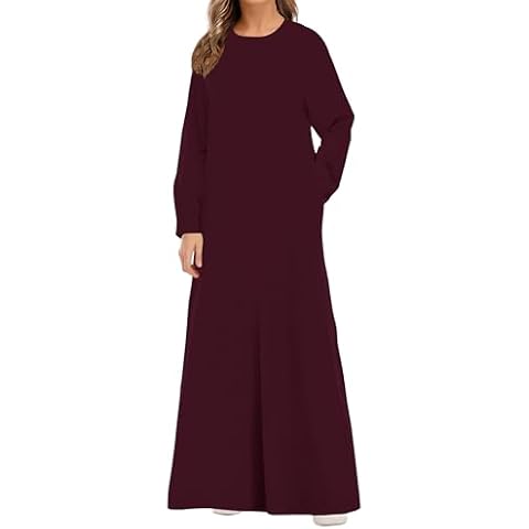 WSPLYSPJY Solid Colour Zipper Abaya Dress Cover