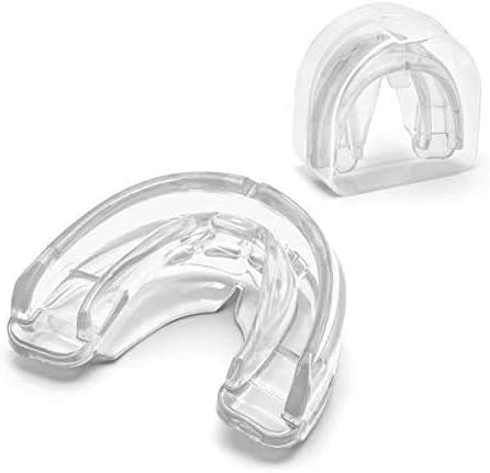 Coolrunner Double Braces Mouth Guard, Mouth Guard Sports, Athletic Mouth Guards, Youth Mouthguard for Upper and Lower Teeth Protection, No Boiling Required for Youth, Teenager and Ad (Transparent)