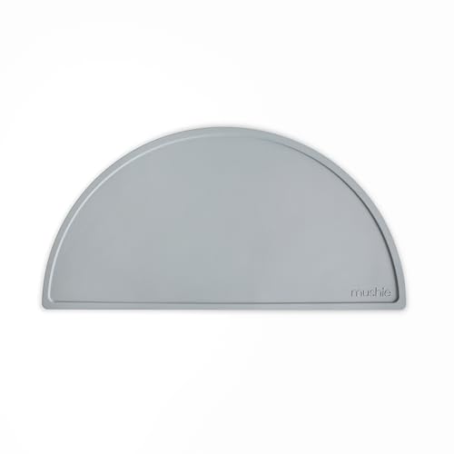Image of mushie Silicone Placemat for Kids | BPA-Free Non-Slip Design (Stone)