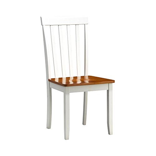 Boraam Bloomington Dining Chair, White/Honey Oak, Set of 2