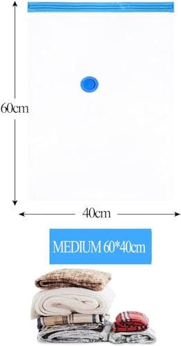 Small Vacuum Storage Bags. Space Saver Bags for Travel and Home Reusable Vacuum Storage Bags Save 80% More Storage Space Work with Vacuum Cleaner 6 (60x40cm)