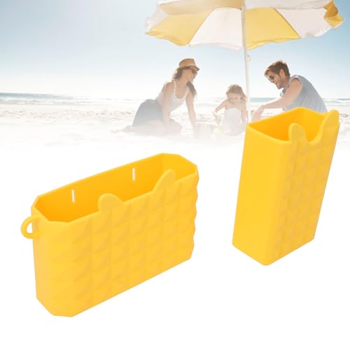Beach Bag Phone Holder Multipurpose Stylish Lightweight Silicone Storage Bag for Beach Bag Accessories (Yellow)4