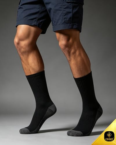 Image of ONKE Seamless Athletic Work Socks for Men Heavy Duty Boot Max Cushion Crew