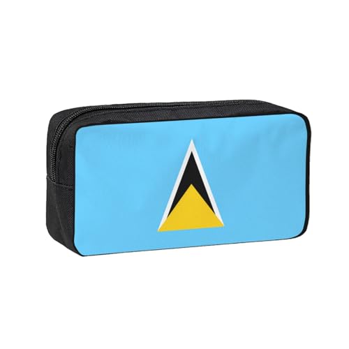 WSSYYBF Estuche simple y espacioso con la bandera de Santa Lucía, bolsa de almacenamiento portátil de tela Oxford 600D, adecuada para oficina y viajes.