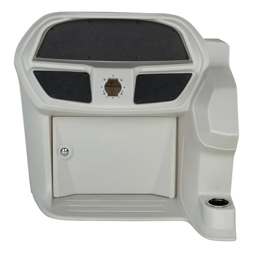 Lippert Sunset Collection Pontoon Console, Locking Dry Storage, Durable Rotationally Molded Poly Frame, Marine-Grade Hardware, Built-in Drainage Channels, 36.6' L x 37.25' W x 35' H - 2024052639