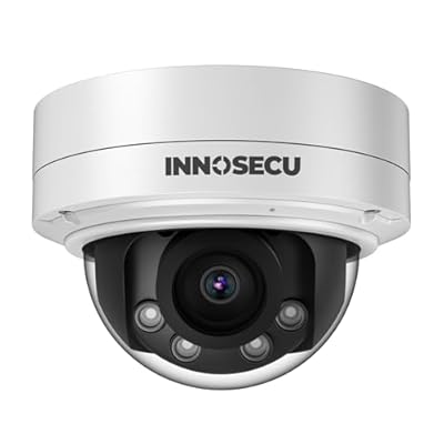 INNOSECU 8MP@30fps PoE Camera, 4K Vandal-Proof Dome IP Camera Outdoor, 5X Motorized Lens 2.7~13.5mm, IP67, Built-in Mic, B/W Night Vision 120ft, Human & Vehicle Detection, No PT Supported, IND8VR57Z