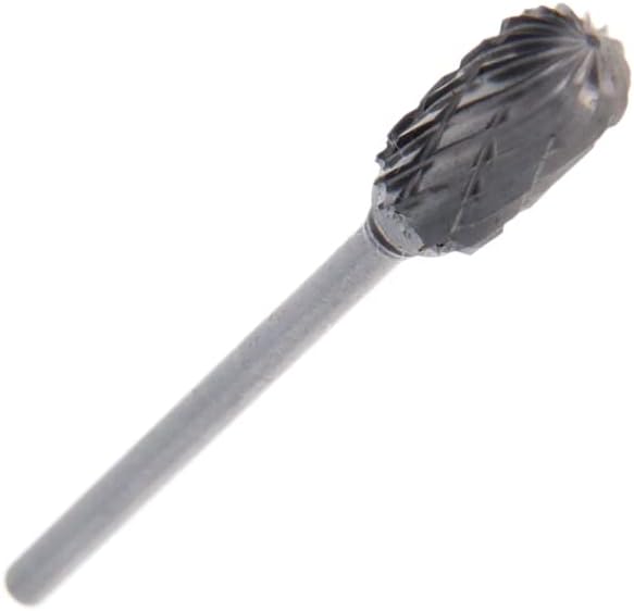 Auniwaig Rotary Files 6mm,Double Pattern Tungsten Steel Alloy 2.35mm Shank Top Toothed Cut Cylindrical Shape Rotary Burrs Tool for Die Grinder Drill Bit Wood Soft Metal Carving Polishing