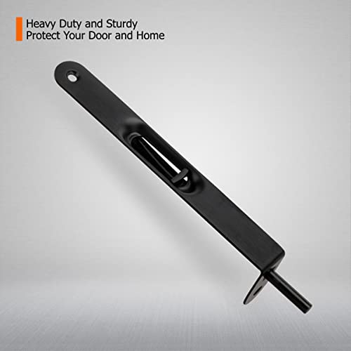4 Pack Flush Bolt 6 Inch, Heavy Duty Flush Bolt for Double Door, Solid French Door Lock, Black