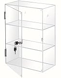 Acrylic Display Case with Lock – Acrylic Storage Chest for Figures, Collectibles, Jewelry, Expensive Items & More – Secure and Organized Storage (Fixed Shelves-A, Rectangle)