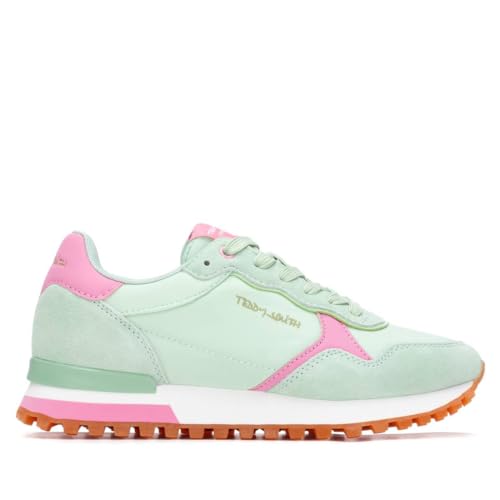 Baskets Teddy Smith vert rose confortables baskets mode femme 120515