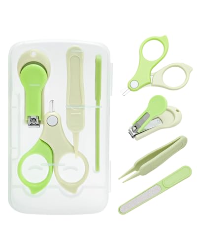 Image of babygoal Baby Nail Flie Care Kit - 4-Piece Gentle Nail Trimmer & File Set with Safety Stopper | Painless Clipping for Newborns & Infants | Portable Case (Green) ZJCT02-B