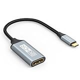 UVOOI USB C to DisplayPort 1.4 Adapter 8K@60Hz, USBC to DisplayPort Adapter Compatible with Thunderbolt 5/4/3 (4K@240Hz/144Hz, HDR, 32.4Gbps DP) for MacBook Pro/Air, iPad, Surface, iPhone 17/16, XPS
