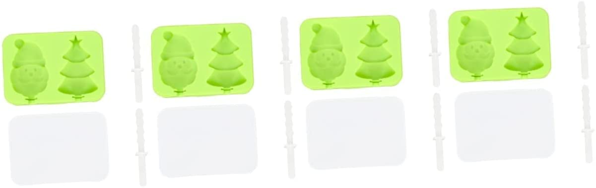 4 pièces moules à crème glacée de noël moules à Bonbons au Chocolat moules à Bonbons en Silicone Fondant sucettes glacées Pliables Savon en Silicone moules à Bonbons de noël Fourniture de