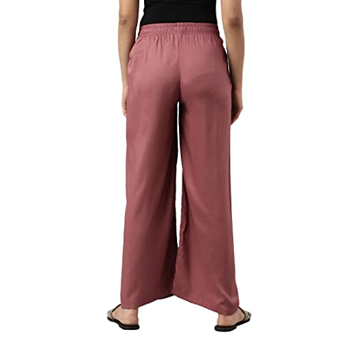 Image of GO COLORS Soft Viscose Basic Palazzo Full Length for Women| Breathable, Mid Rise, Relaxed Fit
