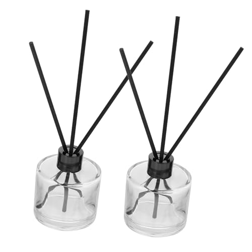 Botella Difusora Transparente Cuadrada con Palitos Negros para Aromaterapia miniatura 1