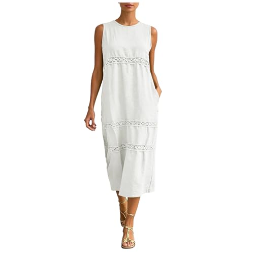 Robe d'été fleurie à débardeur pour femme avec poches et col en V