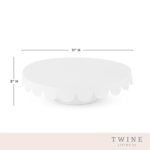 Twine White Stainless Steel Cake Stand, Set Of 1, Cupcake Stand, Home Decor, Food Service, Dessert Accessory, 11-Inch Diameter, White #TOP1