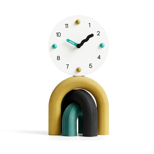 OUYA Reloj de mesa decorativo moderno de madera con movimiento silencioso que no hace tictac para sala de estar soporte de TV entrada decoración minimalista del hogar,B