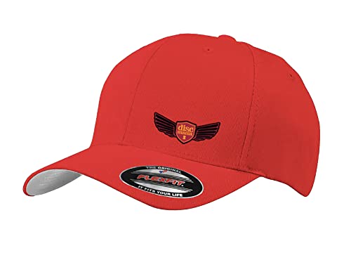 Discmania Flexfit Hat Wings Logo L/XL - Disc Golf Cap, Flex Fitted Hat (passend für 7 1/8-7 5/8 (58-61cm), rot, L-XL Cover