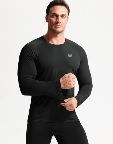 NELEUS Men's Dry Fit Long Sleeve Athletic Running Shirts