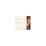 Roheafer Piercing para tragus, de 18 g/20 g, para mujer, sin rosca, con parte trasera plana, hipoalergénicos, de acero quirúrgico, para nariz, aro pequeño, hélice, caracola, cartílago, labret, Acero
